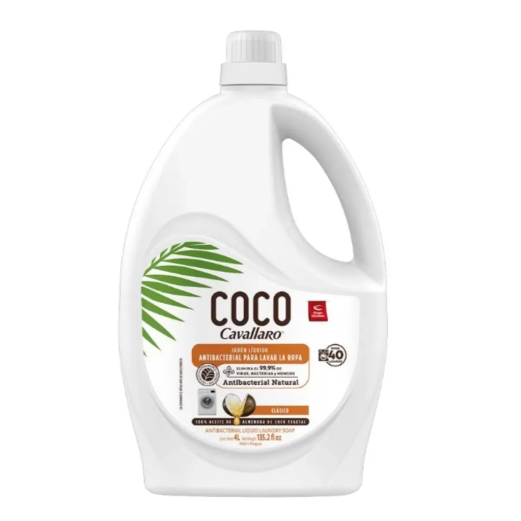 Jabon líquido antibacterial de aceite de coco 4L clásico (Cavallaro)